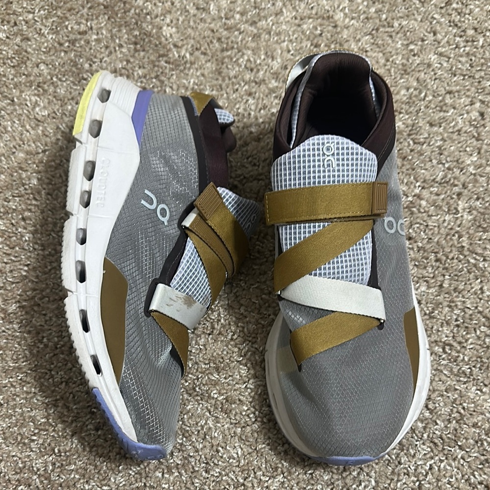 On Running Gray and Brown Athletic Shoes